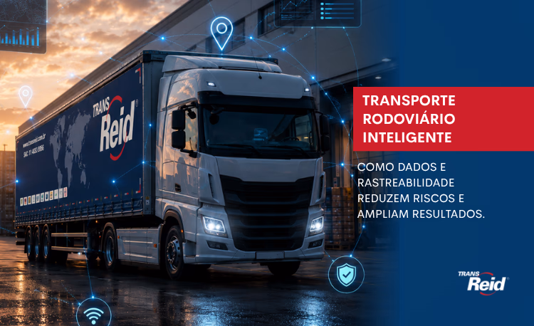 Caminhão representando transporte rodoviário inteligente da TRANS REID