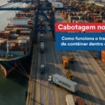 Cabotagem no Brasil com transporte de contêiner entre portos e distribuição rodoviária
