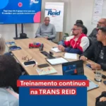 Treinamento em transportadora da TRANS REID sobre incidentes e acidentes, com foco em segurança, prevenção e qualidade nas entregas.